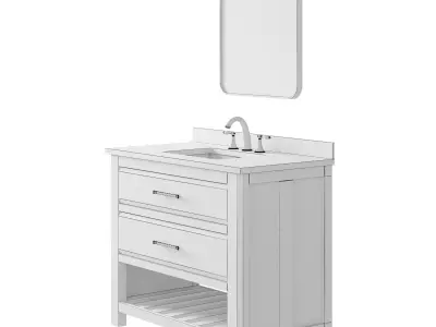 OVE Norris 42 Rustic Almond Latte Vanity 3D model