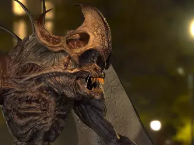 CAVE BEAST Low-poly 3D model