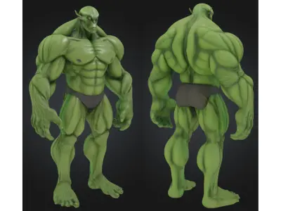 Stylized Mutant Alien Brute Sci Fi Futuristic Creature Low-poly 3D model
