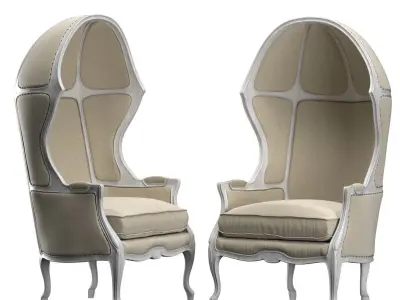 ARMCHAIR WITH VERSAILLES DOME Low-poly 3D model