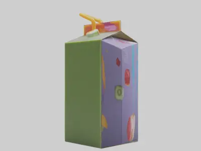 Juice Box model Low-poly 3D model