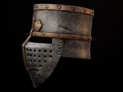 Next Gen Medieval helmet Low-poly 3D model