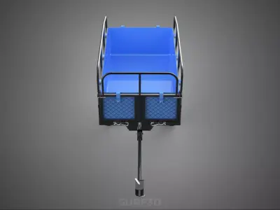 TRAILER TOW DUMPING GARDEN TRACTOR CART DETACHABLE CLOTH POCKET 3D model