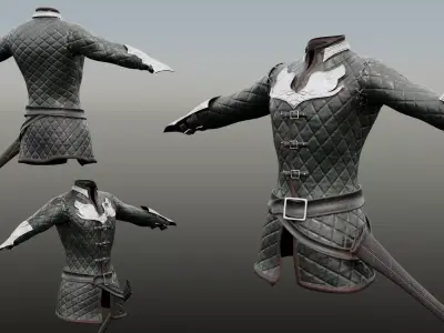 Medival jacket Low-poly 3D model