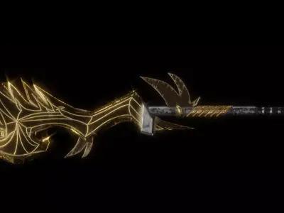 Stylized Dark Fantasy Weapon Free low-poly 3D model