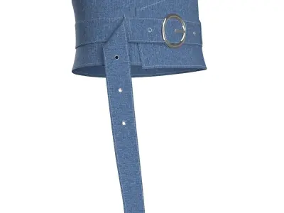 Blue Denim O-ring Belt 3D model