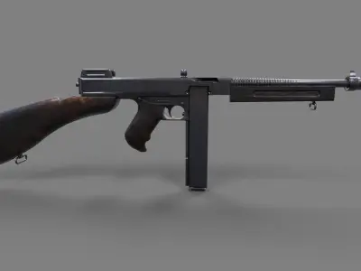 Tommy Gun  Low-poly 3D model