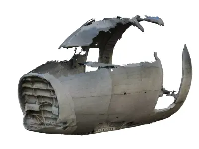 Abandoned Airplane Nose Wreckage 3D model
