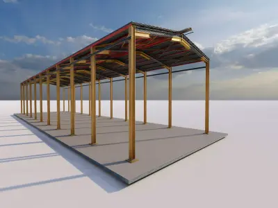Warehouse-Warehouse Building 3D model purchase
