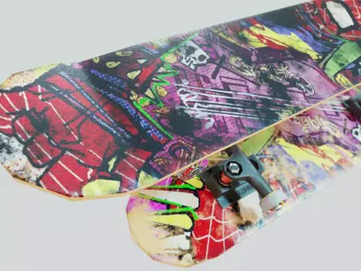 Skateboard - Game Ready - Additional free skin set included Low-poly 3D model