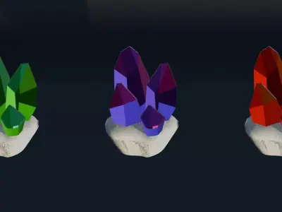 Crystal Mineral Low-poly 3D model