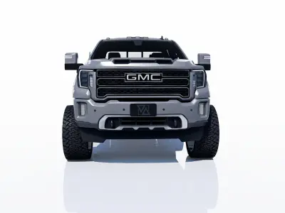 Pickup GMC Sierra 3500 HD Denali Dually with Interior  3D model