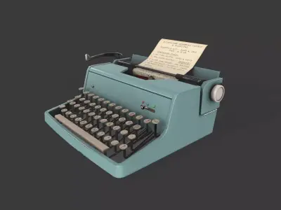 Typewriter Low-poly 3D model