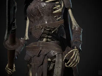 Skeleton Guard Low-poly 3D model