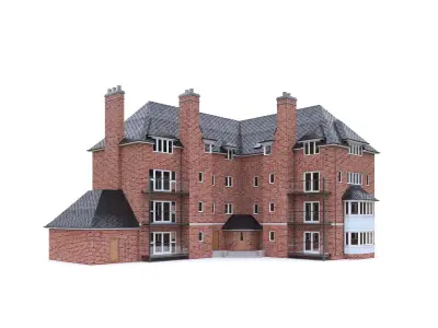 English Brick House 01 Low-poly 3D model