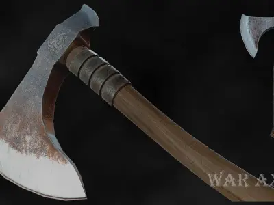 Low Poly War Axe  Free low-poly 3D model