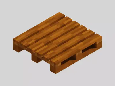 Wooden Pallet Voxel Free low-poly 3D model