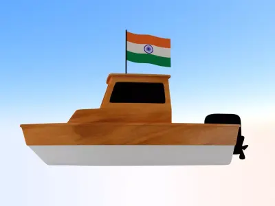 India Fishing Boat 3D model