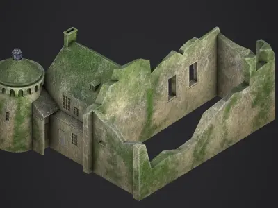 Scotney Castle Low-poly 3D model