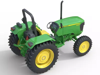 John Deere 5050D Tractor Low-poly 3D model