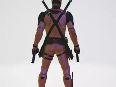 Deadpool Model fully free textured PBR Low-poly 3D model