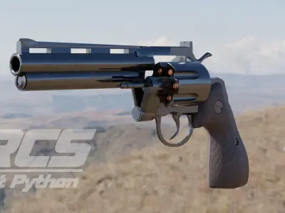Low Poly Revolver Low-poly 3D model purchase