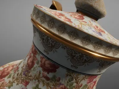 Vintage Tea Set - 4K PBR Low-poly 3D model