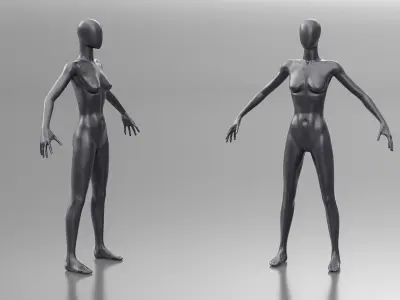 Mannequin Female Black 3D model purchase