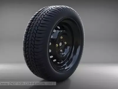 Tire on rim 3D model