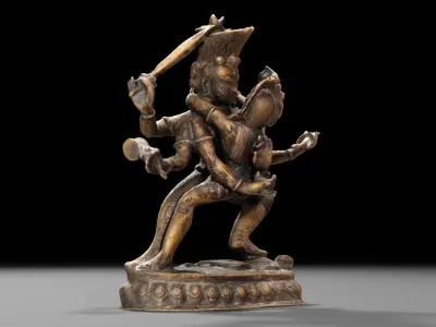 Yab-Yum Tibet Bronze Statue Happy Buddha 3D model