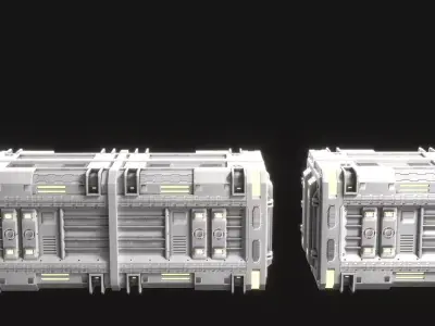 Sci-fi Container v4 Low-poly 3D model