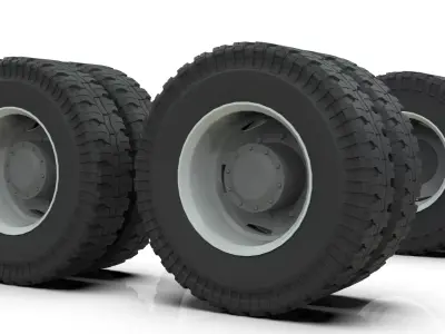 Off-Road Truck Wheels and Tires Pack for 3D Printing 3D print model