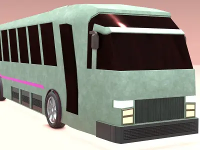 Bus 3D low-Poly Model Low-poly 3D model