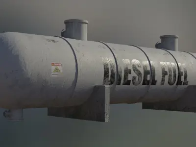 Industrial Diesel Fuel Storage Tank 3D model