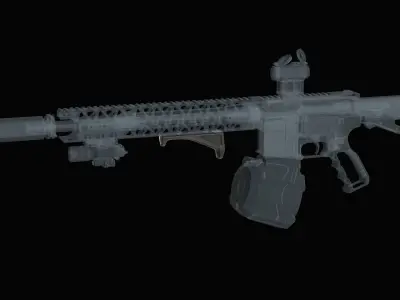 Fore grip Magpul AFG Angled M-Lok System Low-poly 3D model