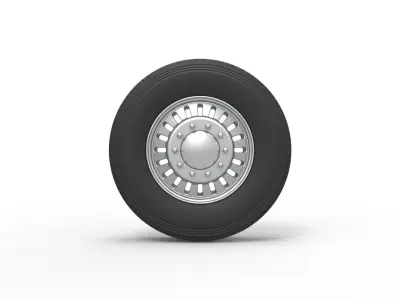 Front custom wheel of semi truck Version 12 Scale 1 to 25 3D print model