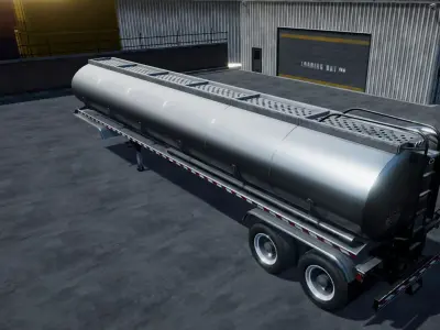 Tanker semi trailer unity asset Low-poly 3D model