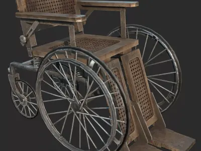 Medical equipment Old-fashioned wheelchair 3D model