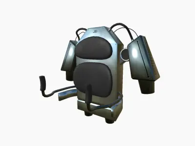 Jetpack G06 Chrome - SciFi Character Design Low-poly 3D model