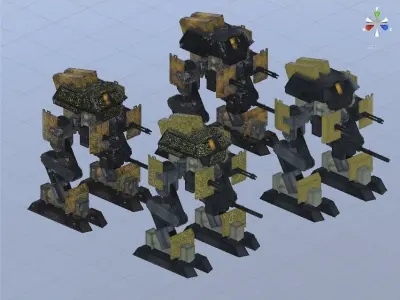 Mecha Ashigaru Low-poly 3D model