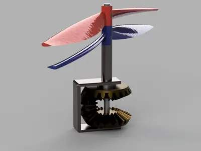 Contra-rotating propellers Free 3D model