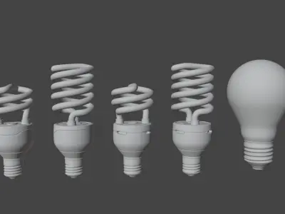 Light Bulb Pack Low-poly 3D model