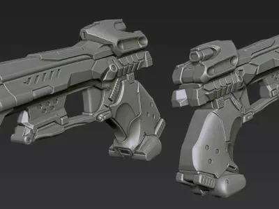 3D Printable Sci-Fi Weapon Part 7 3D model