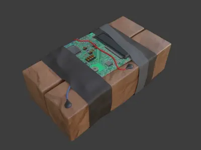 c4 explosive bomb made in blender 3D model