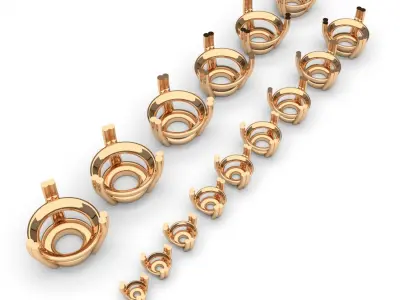 A package of solitaire ring heads engagement 3 prong printable 3D print model buy
