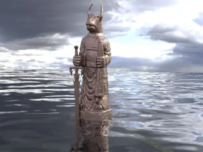 Reptile Statue 3D model