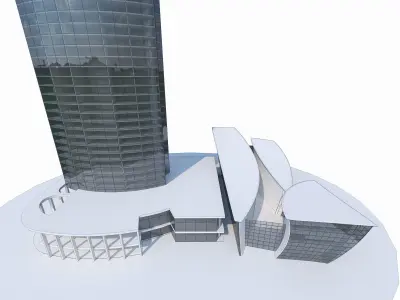 High-rise Office Building 03  Low-poly 3D model