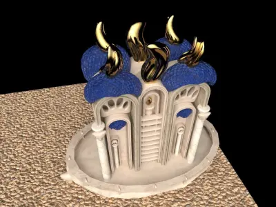 Sacred Serenity Temple Low-poly 3D model