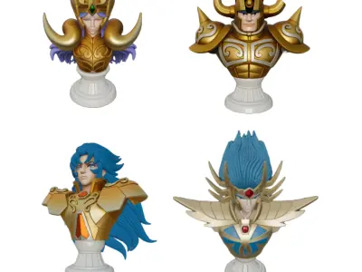 Saint Seiya 12 Bust golden Knights 3D print model
