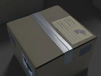 Carton Boxes Low-poly 3D model